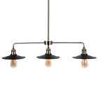 Lustre Design Lampe Suspension en M&#233;tal Noir et Bronze avec 3 Abat-jours pour A