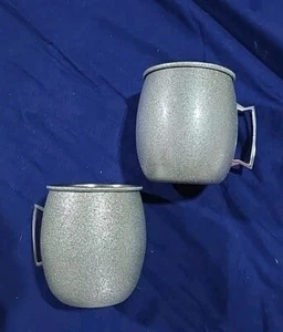 Barcraft Edelstahl Silber Glitzer plattiert 18 Unzen Moscow Mule Becher (2) - Bild 1 von 5