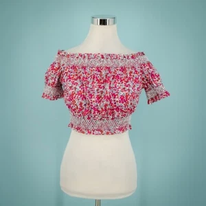 J. Crew Liberty of London Size XS Wiltshire Floral Print Cotton Poplin Crop Top - Picture 1 of 7