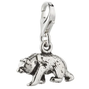 Charm / Anhänger Bär mit Karabinerverschluß aus 925 Sterling Silber - Bild 1 von 1