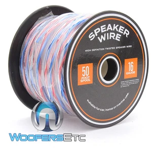 TRUE 16 GAUGE 50 FT SPOOL HIGH DEFINITION TWISTED SPEAKER CAR HOME MARINE WIRE - Picture 1 of 3