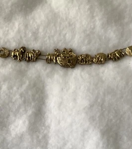 Noah’s Ark 1995BB Antique Gold Tone Bracelet 8 Inches - Picture 1 of 7