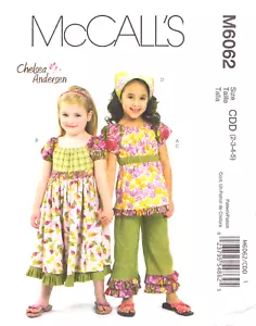 McCall's 6062 ~ Childs Sizes 2-5 ~ Top, Dress, Capri Pants and Kerchief - Picture 1 of 4
