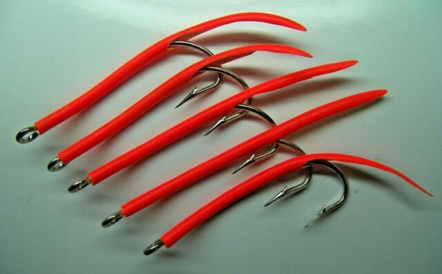 Saltwater fishing 5 pack 6/0 31022 Mustad UV Glow Tube hooks Striper jig  lure