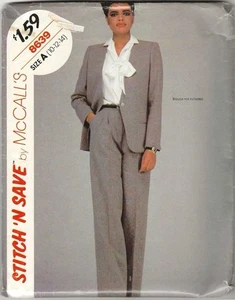 Pattern McCall's Sewing Misses' Jacket & Pants Sizes 10-14 VINTAGE 80s NEW - Picture 1 of 2