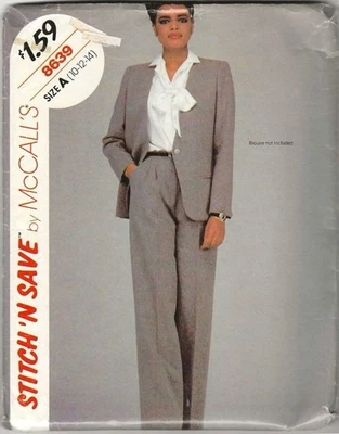Pattern McCall's Sewing Misses' Jacket & Pants Sizes 10-14 VINTAGE 80s NEW - Image 1 of 2