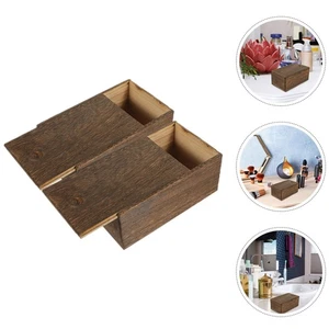 2 Pcs Empty Storage Small Container Jewelry Box Cases Boxes with Sliding - Picture 1 of 12
