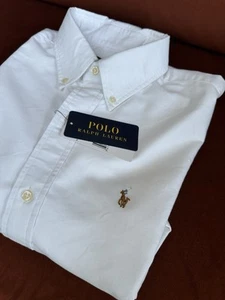 Polo Ralph Lauren Oxford Shirt White 100% Cotton Button Down Custom Fit 2XL - Picture 1 of 14