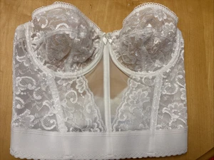 Goddess 688  38C white lace  vintage strapless longline Bra NEW - Picture 1 of 4