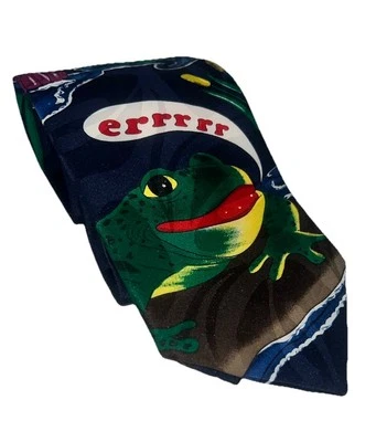 Corbata Budweiser Beer Frogs BUD WEIS ERRR vintage 1996 Anheuser-Busch Foto 1 de 4