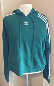 Adidas Women's Hoodie Cropped Sweatshirt (Medium, Green) - Picture 1 of 6