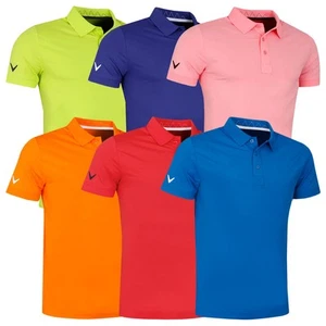Callaway Golf Mens Solid Ribbed Wicking Stretch Golf Polo Shirt 40% OFF RRP - Picture 1 of 29