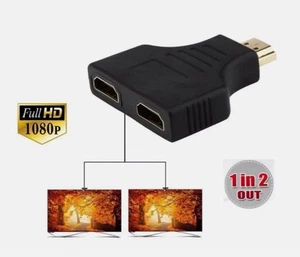 4K HDMI 1.4K Male to Dual Female Jack 1 In 2 Out Splitter Adapter Video Connecto - Picture 1 of 4