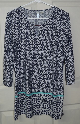 VETEMENTS Abito donna Tacera nero bianco geometrico floreale a tubino taglia large