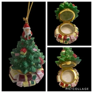 VTG Spode Porcelain Christmas Tree Hinged Trinket Box Ornament Collectible 3” - Picture 1 of 24