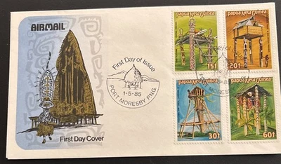 Papua New Guinea FDC 1985 Huts - Image 1 of 4
