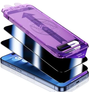 2 iPhone 15 Pro Max Ochrona prywatności Ochraniacze ekranu Automatyczne usuwanie kurzu Pełna pokrywa - Zdjęcie 1 z 7