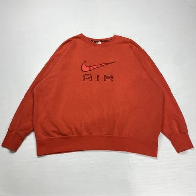 Nike Air мужской красный Crewneck L красный большой свуш логотип вышивка Sports толстовка - Изображение 1 из 4