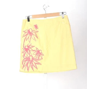 Lilly Pulitzer Butter Yellow Pencil Skirt Honeycomb Texture Embroidered Size 0 - Picture 1 of 4