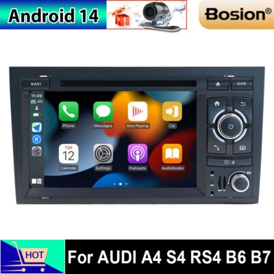 Autoradio Für Audi A4 S4 RS4 Android 14 GPS Navi DSP USB 7'' DVD Carplay 2G+32G - Bild 1 von 4