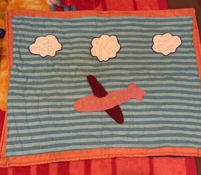 Usado en Excelente Condición Compañía Niños Adorable Avión Acolchado Patchwork Estándar Falsa 100% Algodón Foto 1 de 4