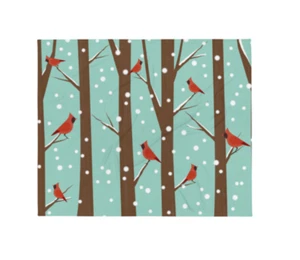 Manta de lanzamiento navideño de Cardenals in the Woods para decoración navideña - Imagen 1 de 3