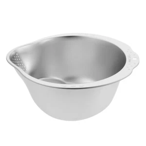 Vegetable Drainer Basket Metal Mesh Strainer Kitchen Rice Washing Bowl - Picture 1 of 12