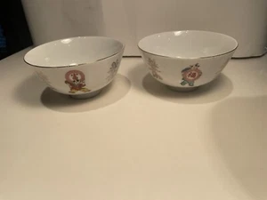 Arroz chino vintage, fideos, cuencos 2, niños que tienen riqueza, suerte, prosperidad - Imagen 1 de 11