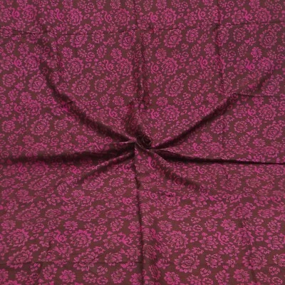 Vintage Pink 100% Pure Silk Printed Sari Remnant 5YD Craft Fabric Silk Scrap - Image 1 of 4