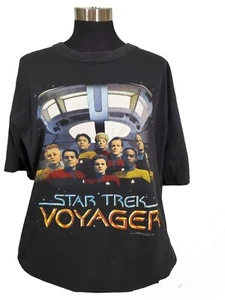 Vtg Star Trek Voyager 90s Stanley Desantis TV Show T-Shirt Tee Sci Fi Sz XL * - Picture 1 of 10