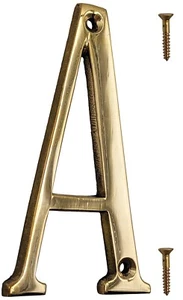 4 Zoll Hausbrief mit Befestigungsschrauben, Messing poliert, gold glänzend - Bild 1 von 103