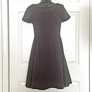 Vintage Y2K Talbots Kleid Damen Petite 4 Schokobraun Strukturiert Kurzarm - Bild 1 von 9