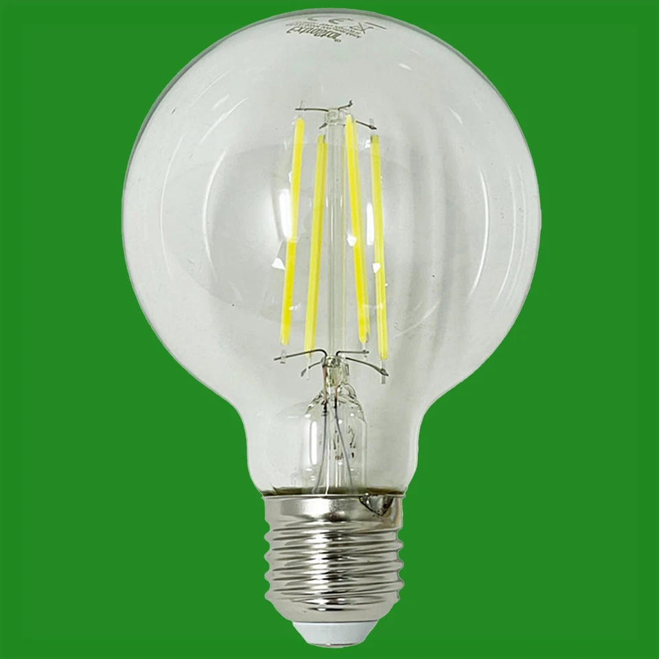 6x 8W (=80W) LED Filament G80 Decor Globe Light Bulb ES E27 6500K Daylight Lamp - Image 1 of 1