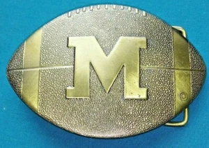 1976 TamBeck U OF M FOOTBALL BELT BUCKLE MICHIGAN WOLVERINES NEW OLD STOCK 5840 - Picture 1 of 7