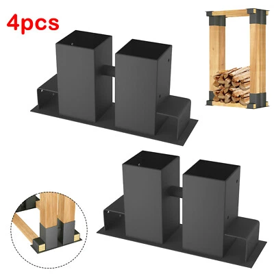 NAIZY 4x Holz Stapelhilfe Kaminholzregal Brennholz Holz Gestell Kaminholz Stapelhalter