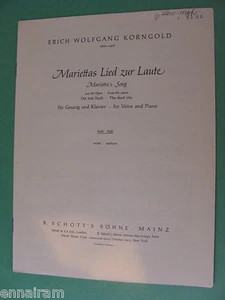 Erich Korngold La canzone di Marietta dalla città morta 1948 voce alta tedesco inglese - Foto 1 di 1