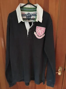 Superdry Rare SD Pink Logo Navy Rugby Shirt Adult Size - LARGE (See Size Guide) - Picture 1 of 6