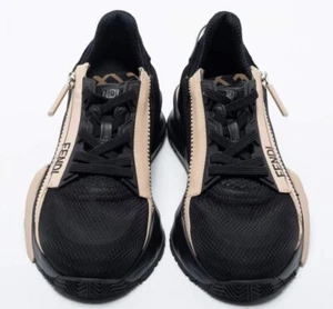 FENDI Flow Sneakers Suede Black Size 38 US 8 Made in Italy Excellent Cond $895 - Picture 1 of 10