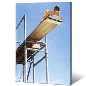 Norman Rockwell High Dive Poster Home Wall Decor Art Painting Print Canvas 16x20 - Picture 1 of 7