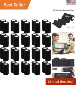 40 Rolls Self Adhesive Bandage Wrap 4 Inch Black Bandage Self Adherent Wrap S... - Picture 1 of 7