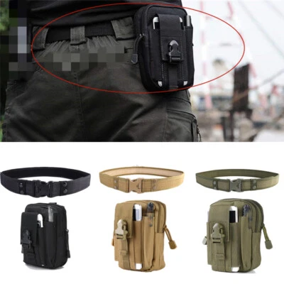 Tactical Molle Phone EDC Pouch + 1 × Gürtel Military Verstellbarer Gürteltasche