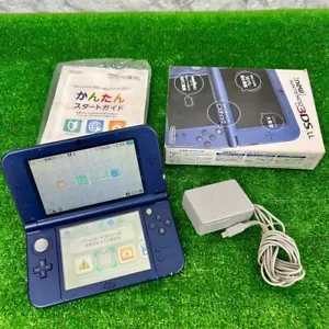 New Nintendo 3DS LL XL Metallic Blau Japanisch Ver Konsole mit Ladegerät + Box Gebraucht - Bild 1 von 2