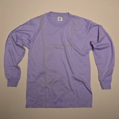AUTHENTIC VINTAGE 80s Cal Cru Purple Blank Basic Long Sleeve T-Shirt M - 4821 - Image 1 of 3