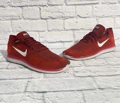 Nike Free Rn Flyknit 2017 Red White 880843-600 Running Shoes Men’s Size 9 READ - Image 1 of 4
