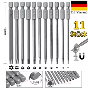 11x Torx Bit Set T6-T40 100mm Lang Magnetisch mit Stirnloch Schraubendreher Satz - Bild 1 von 4