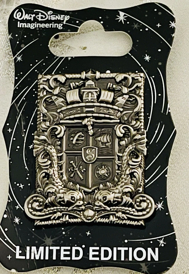 WDI DISNEY S.E.A. SOCIETY OF EXPLORERS & ADVENTURERS CREST GUNMETAL PIN LE 250 - Image 1 of 1