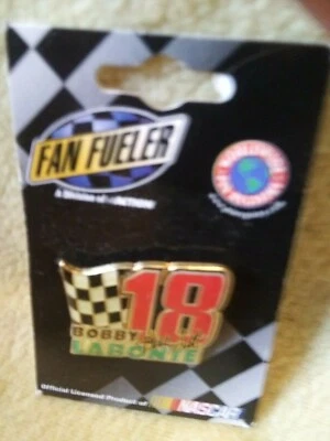 NASCAR/Bobby Labonte #18 NOS Hat/Lapel Pin/Worldwide Pin Registry/Free Flag Pins - Image 1 of 4