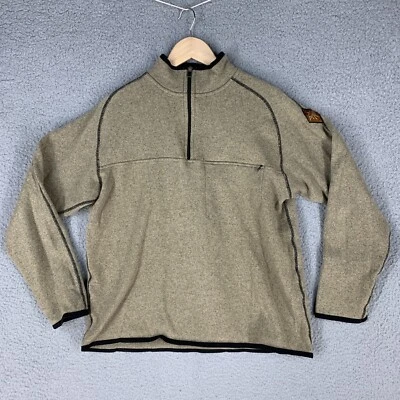 Vtg Prana Womens Large Pullover 1/4 Zip Fleece Oversized USA Tan Gorpcore - Image 1 of 4