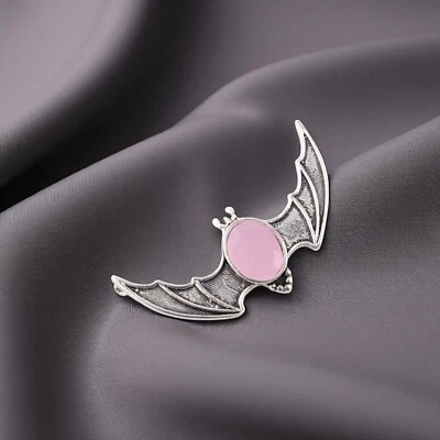 Collar colgante de plata de ley 925 con piedras preciosas de calcedonia rosa de 1" para ella Foto 1 de 4