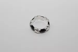 Anello a fascia Tiffany & Co argento sterling smalto nero x pila 6 mm misura 5,5 - Foto 1 di 9